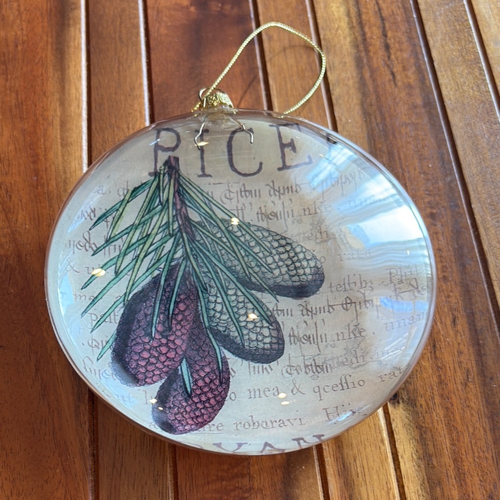 Raz Imports Picea Spruce 6” Disc Ornament